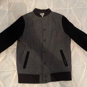 Gray and black Letterman style jacket